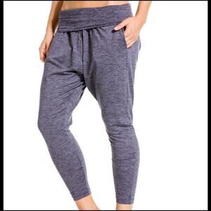 Hard Tail Harem Pants Roll Down Relaxed Boho Loungewear Yoga Active Gray Size L